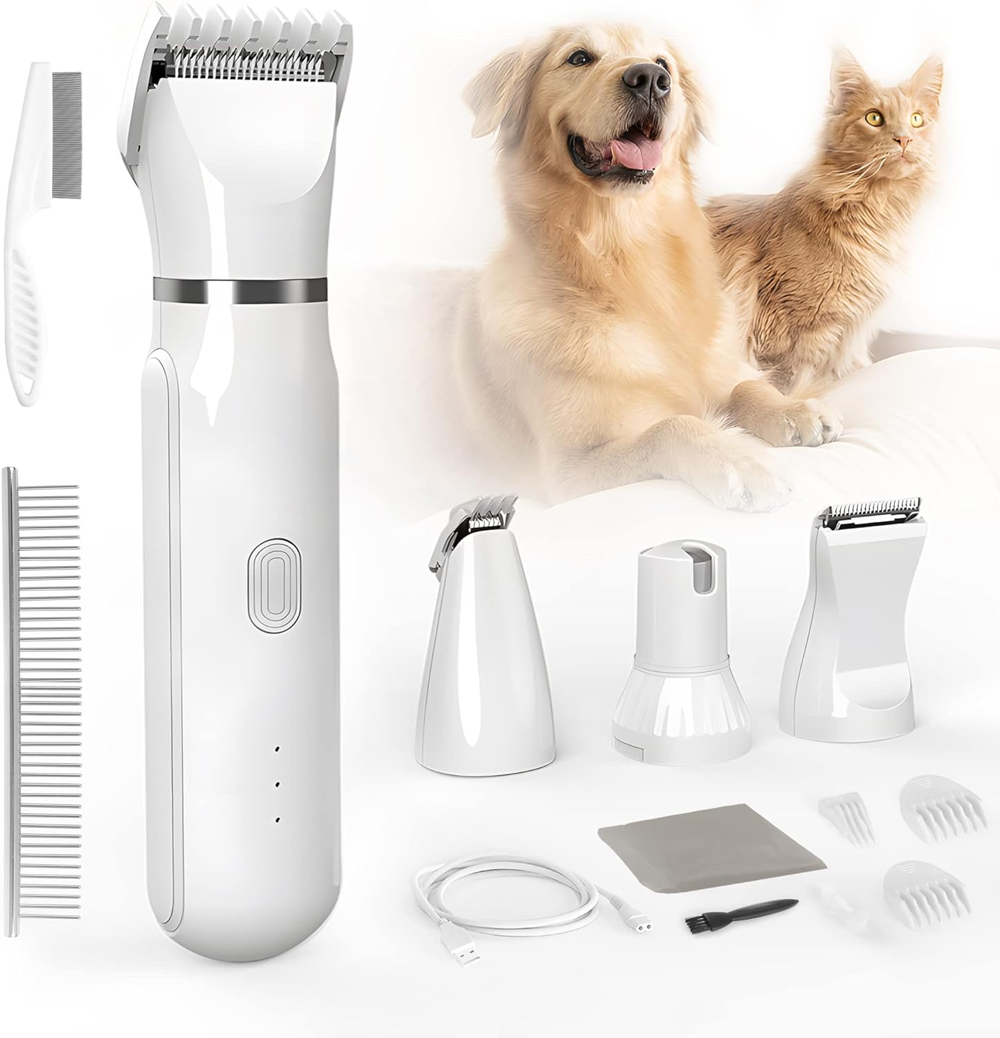 (🔥Last Day Promotion  - 49% off)2024-Ultimate Pet Grooming Kit 🐶 4-in-1 Electric Clippers with 4 Interchangeable Blades